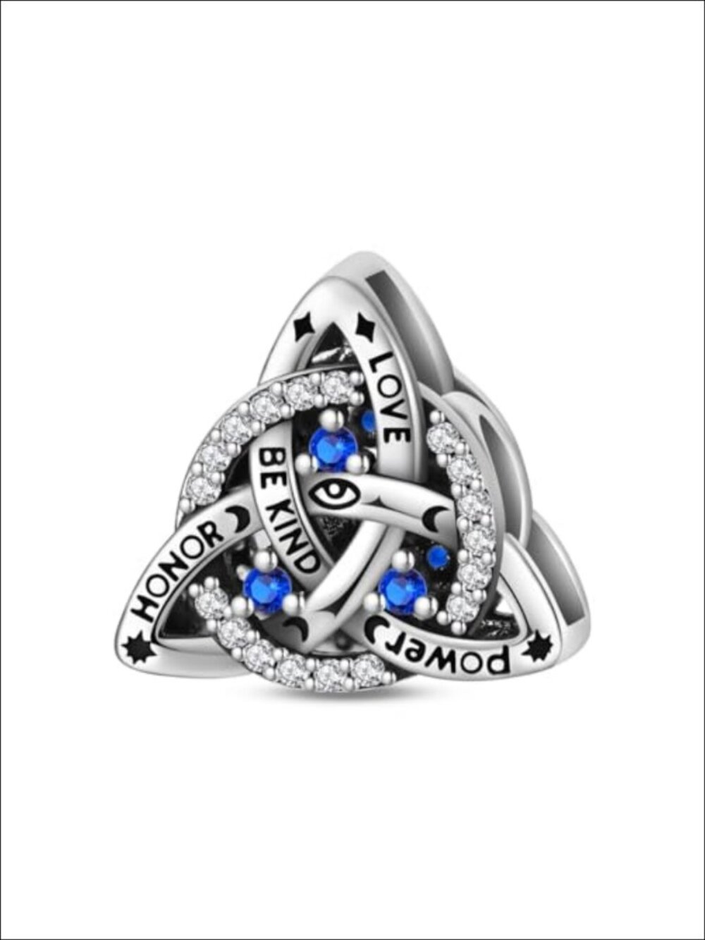 925 Sterling Silver Charm Bead with Cubic Zirconia for Bracelet Necklace Jewelry